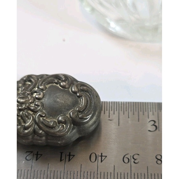 Vintage 40s Towle Sterling Silver Stopper Glass Perfume Bottle - Picture 9 of 14